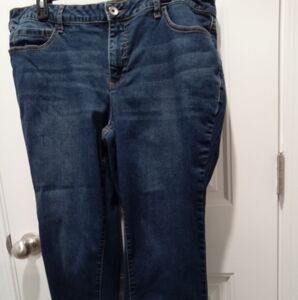 Est. 1946 Plus Size 18 Curvy Straight Leg Classic Dark Denim Blue Jeans
